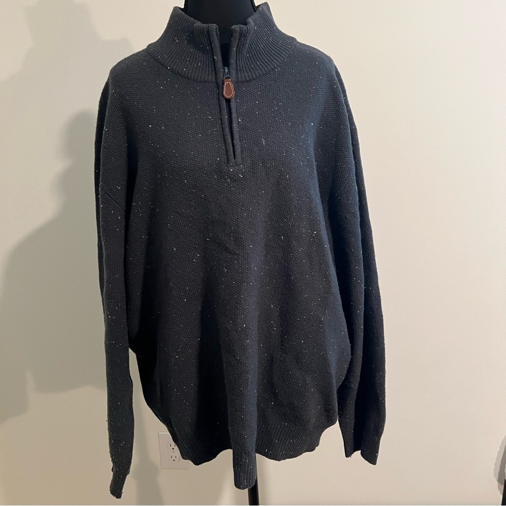 Jos A Bank Quarter Zip Sweater Mens XL Speckled Lambswool Blend Knit